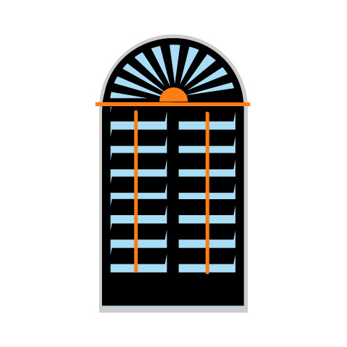 Sunburst top (with divider strip) shapes